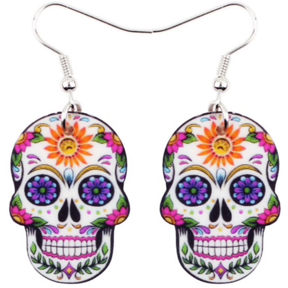 Sugar Skull Acrylic Earrings